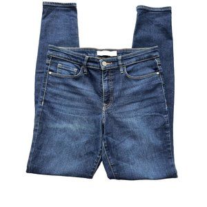 Athleta Sculptek Womens Dark Wash Mid Rise Stretch Skinny Jeans Size 10 Tall